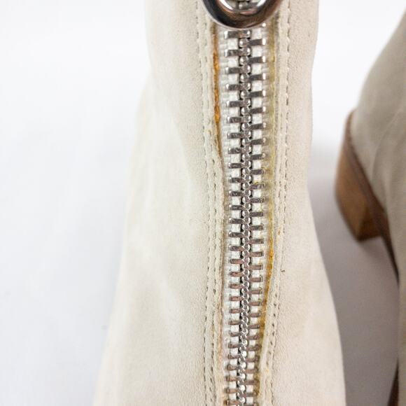Anthropologie Matiko Mylvia Tan Suede Front Zip Ankle Boots Womens 6 - Picture 11 of 16